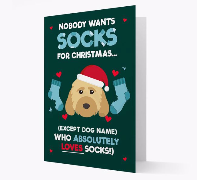 'Nobody Wants Socks for Christmas' - Personalized {breedFullName} Christmas Card